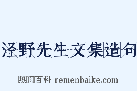 泾野先生文集造句是什么意思的图片